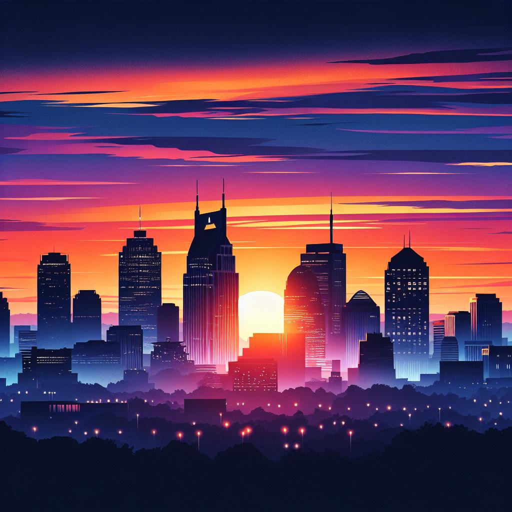 "Tennessee city skyline sunset"
