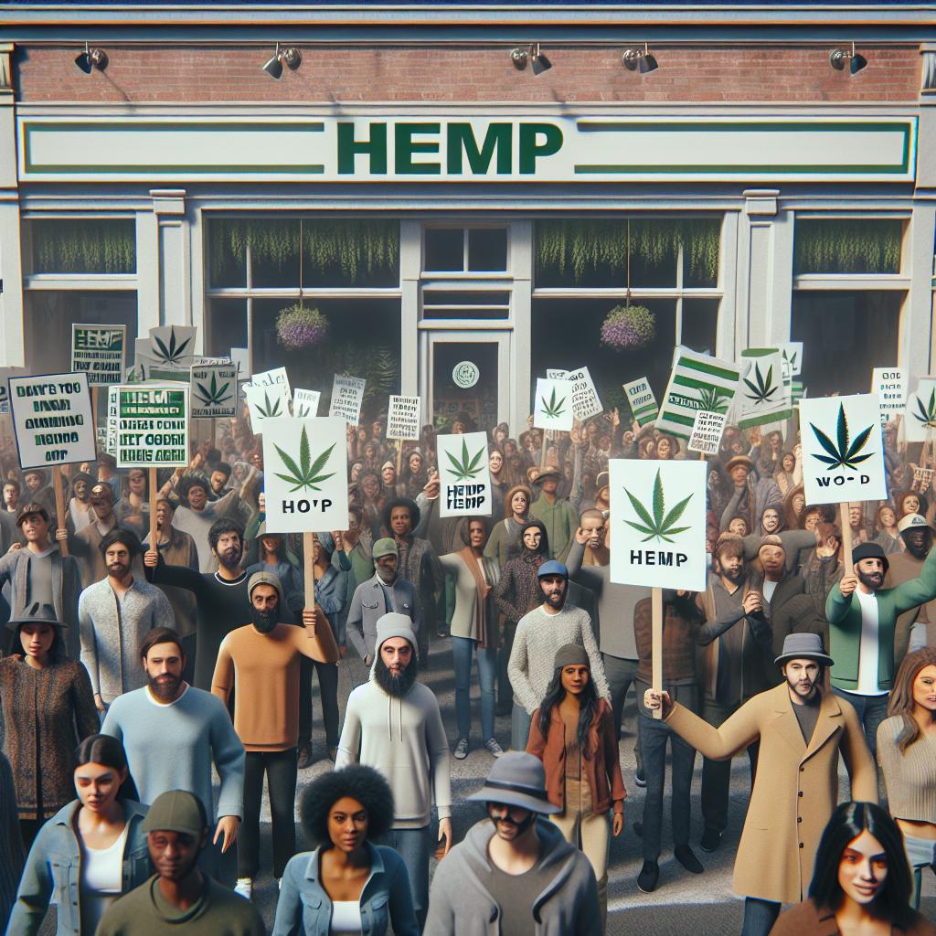 Hemp store protest rally.