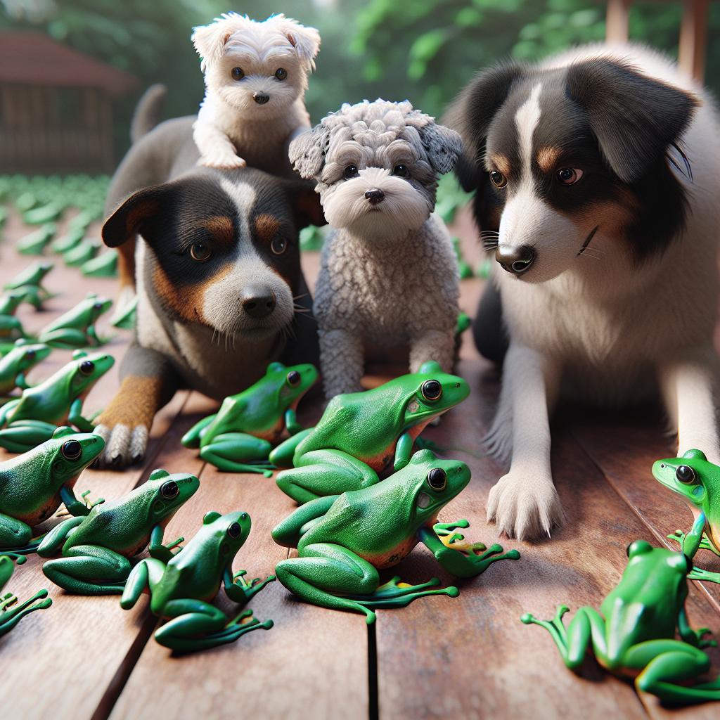 Playful Frogs and Dogs