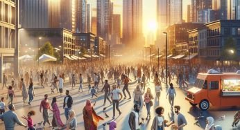 Downtown City Experiences Thriving Community Events and Fun Activities