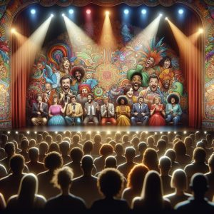 Colorful comedy stage