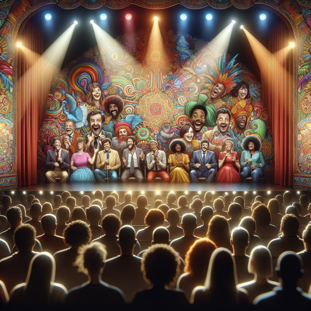 Colorful comedy stage