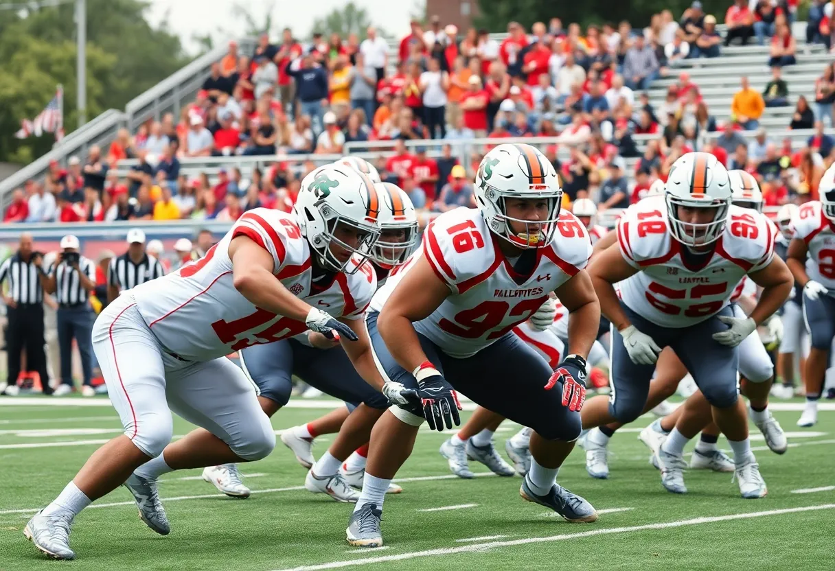 Tennessee football players in action during a game