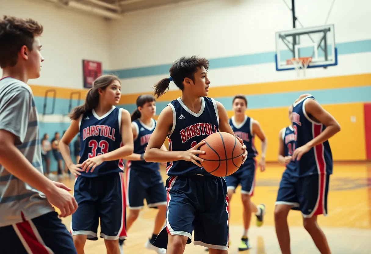 Bearden Varsity Girls Basketball team playing a game