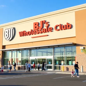 Exterior view of BJ's Wholesale Club, new location at Foothills Mall in Maryville