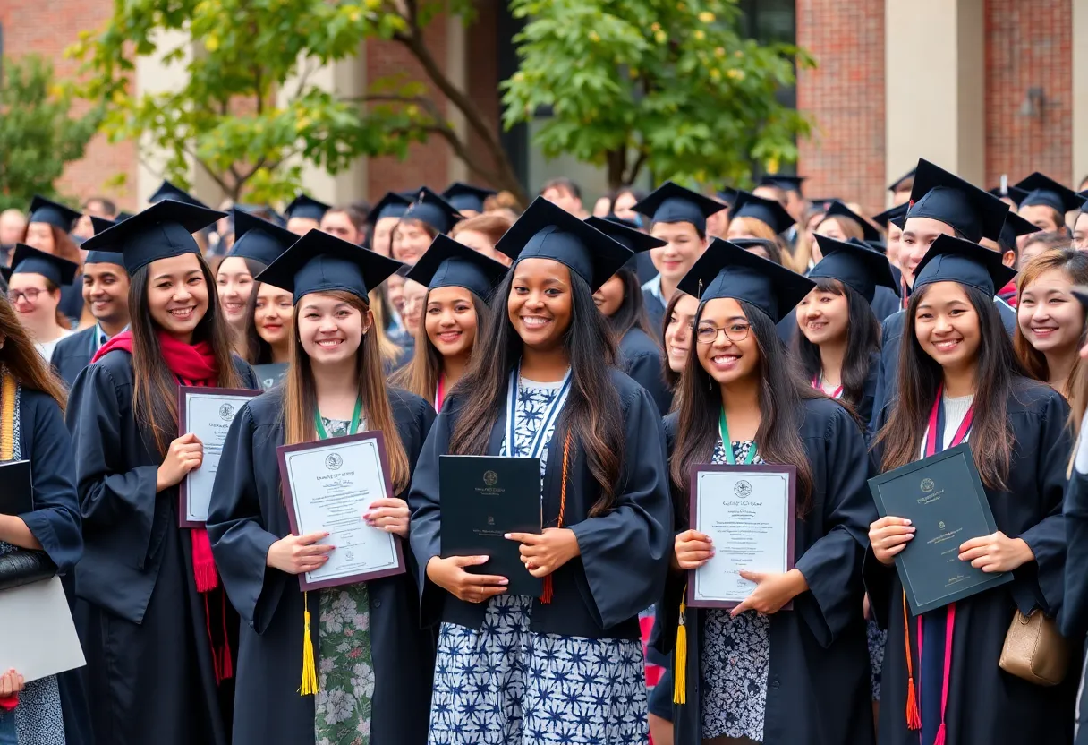 Students celebrating academic success at University of Tennessee Knoxville.