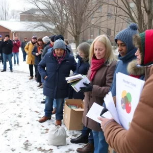 Community members gather to support the homeless during winter conditions in Knoxville.