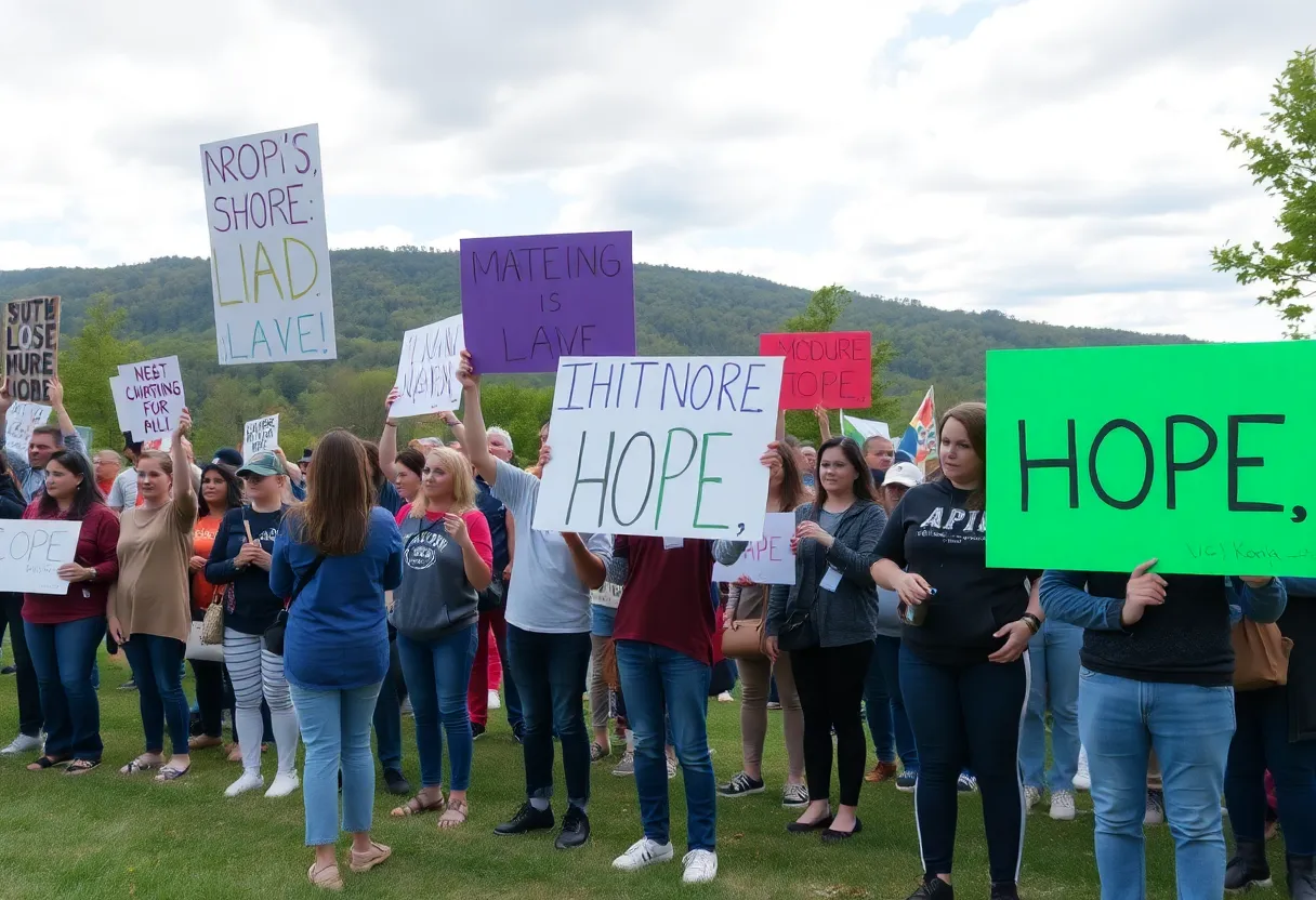 Community members showing support for a family in need
