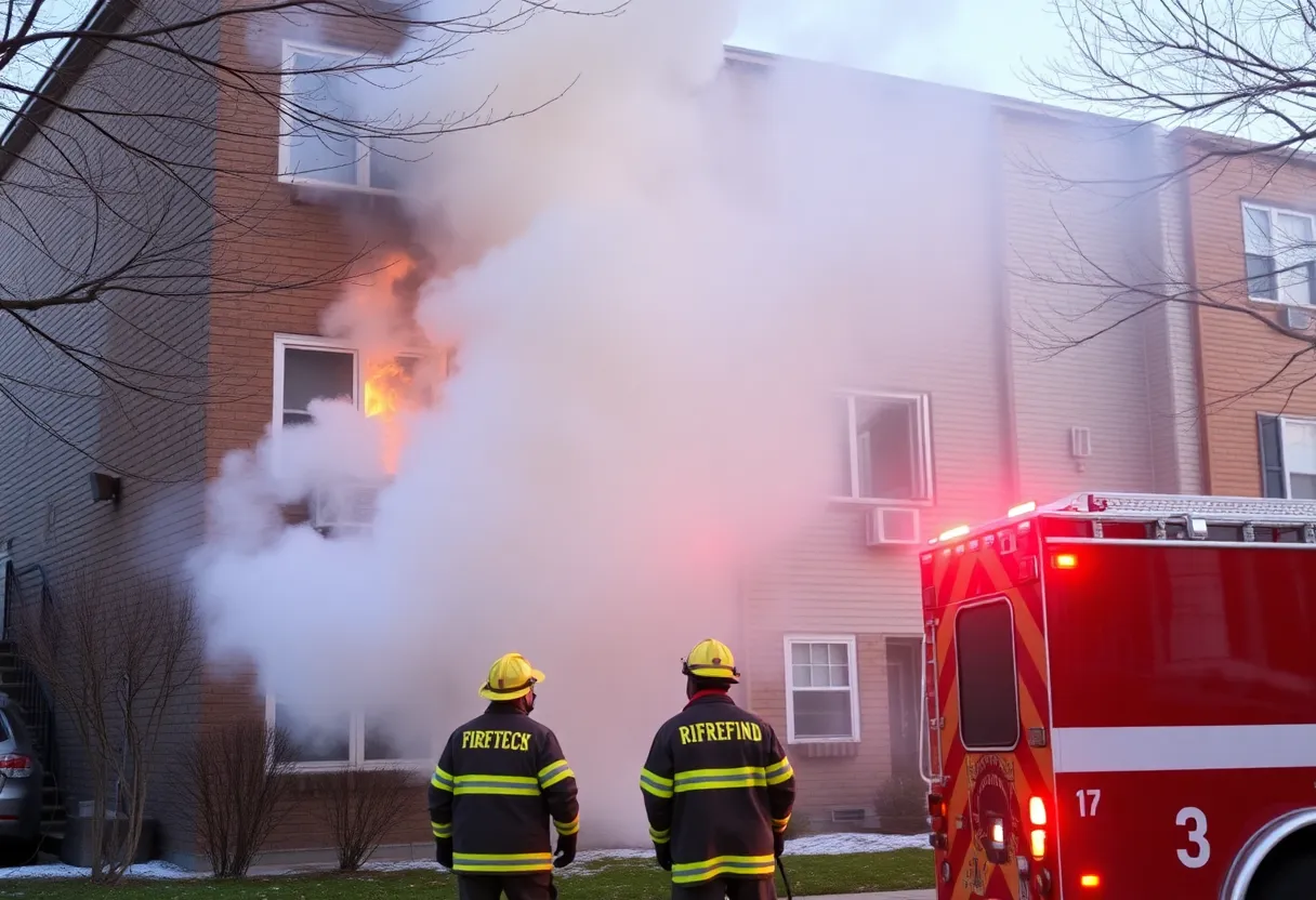 Firefighters battling a dryer fire at an apartment complex in Knoxville