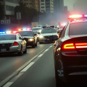 Dramatic scene of a police chase in Knoxville