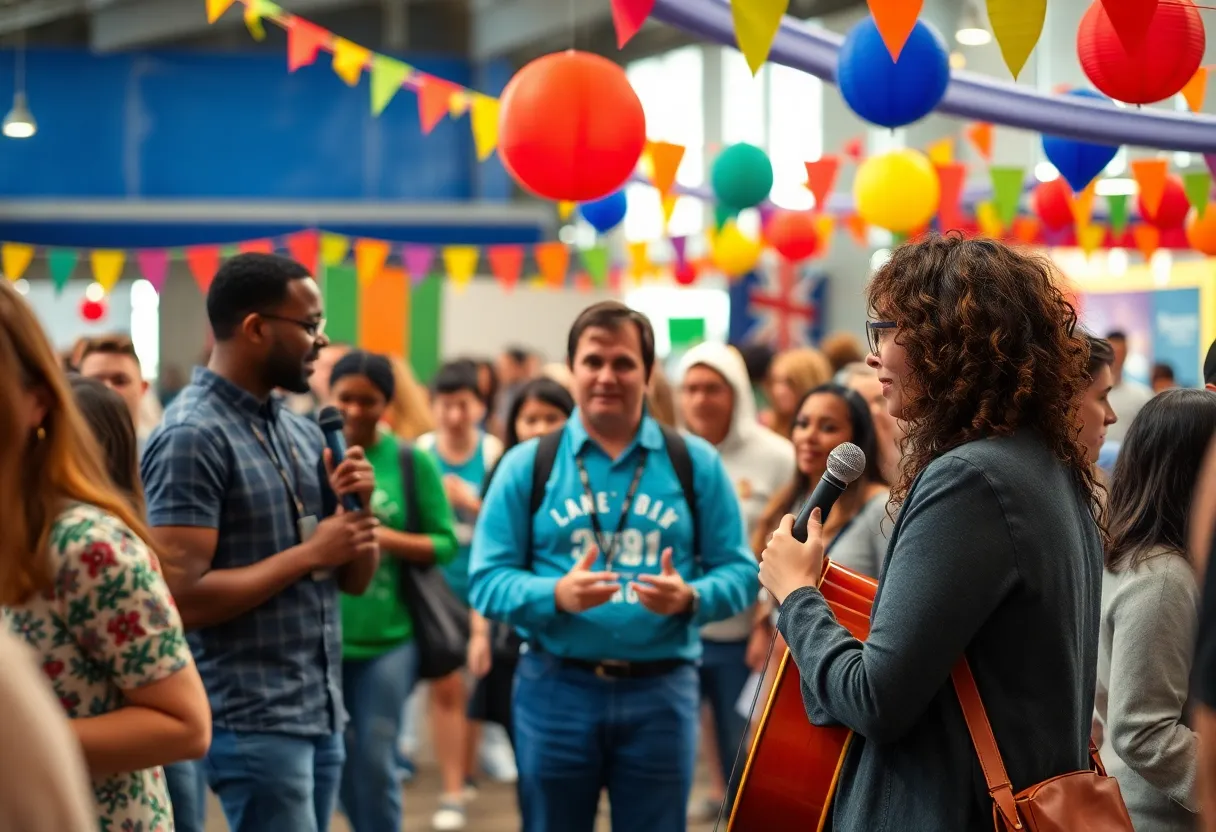 People enjoying a community gathering in Knoxville