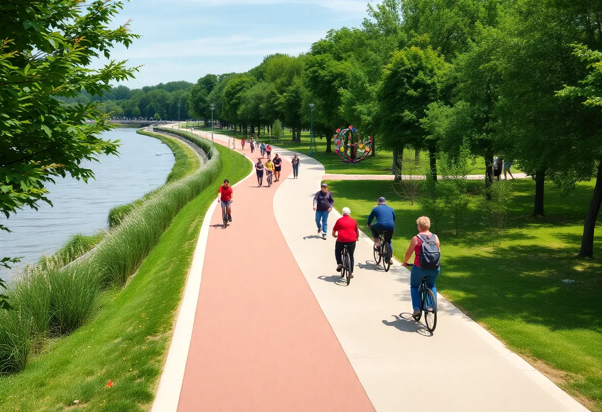 Scenic view of the Knoxville greenway trail along the Tennessee River