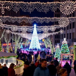 Holiday events in Knoxville with ice skating and festive lights