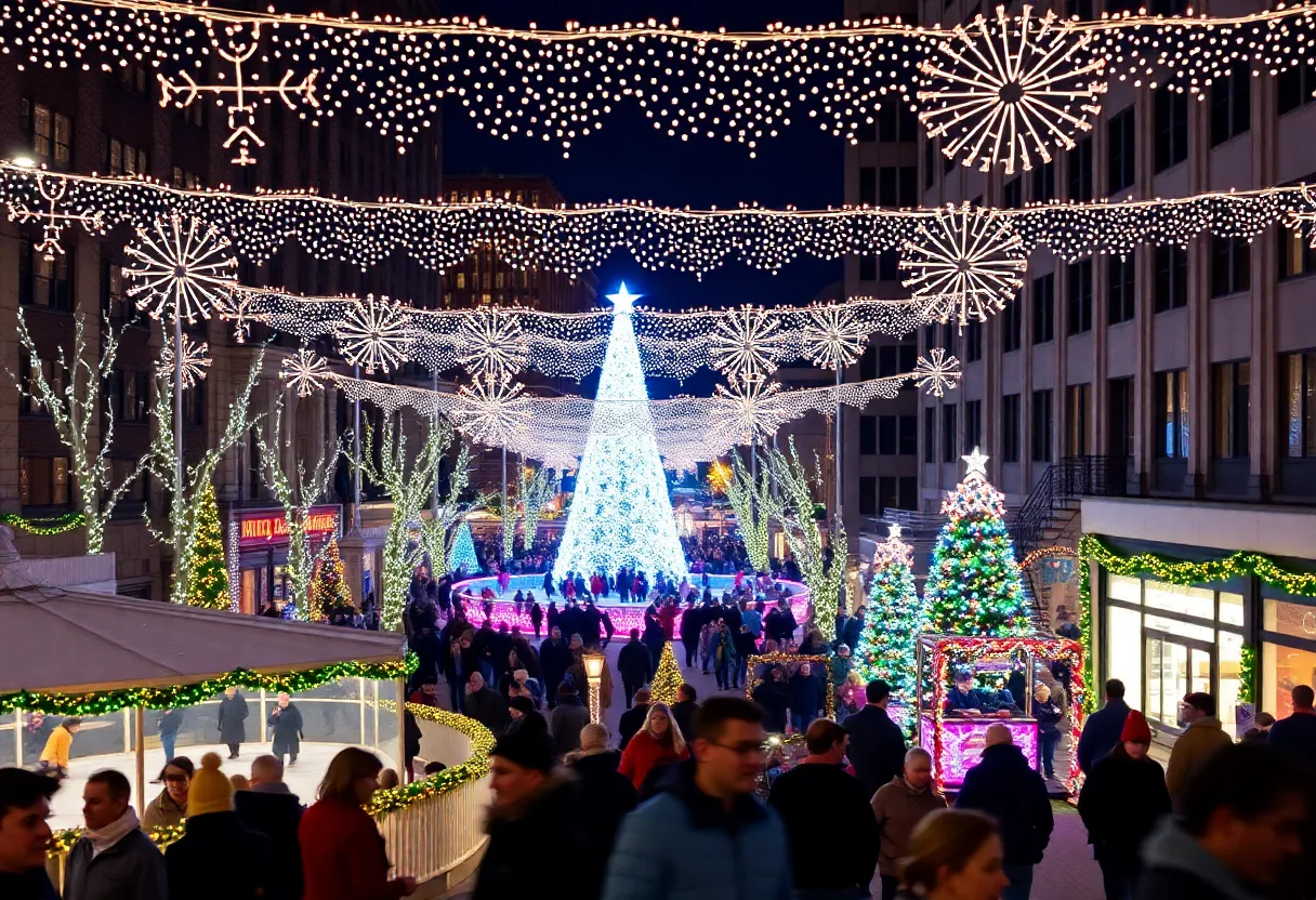 Holiday events in Knoxville with ice skating and festive lights