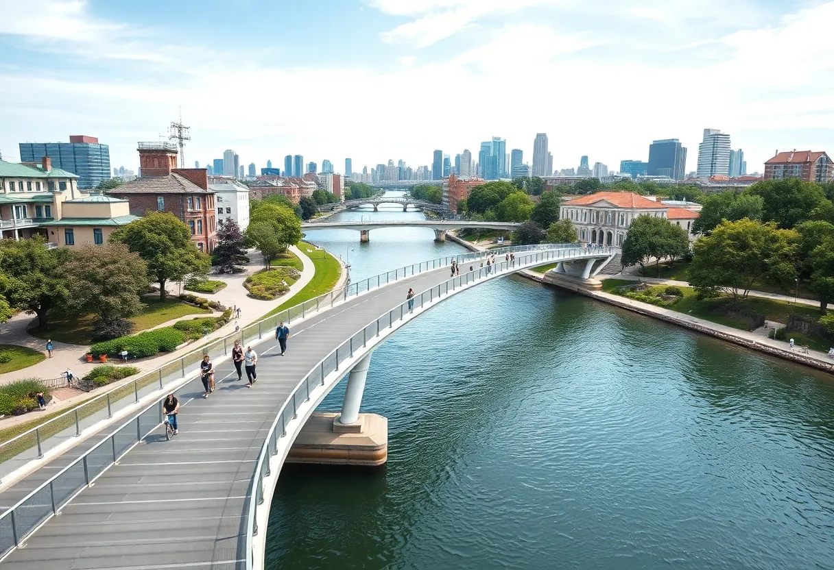 Conceptual design of a pedestrian bridge in Knoxville