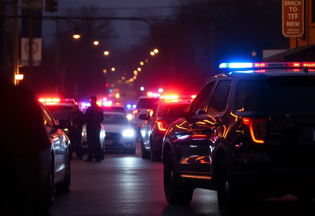 Police responding to a shooting incident in Knoxville, early morning.