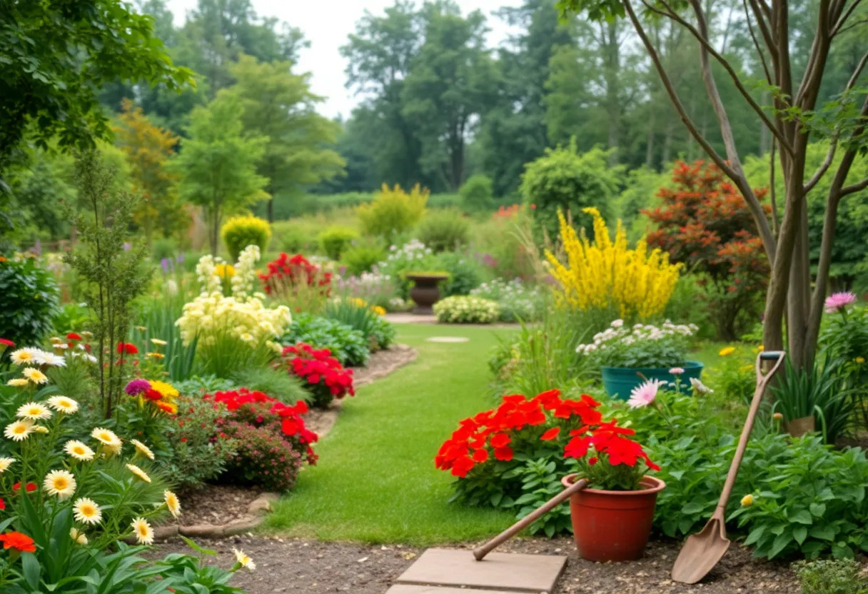 An attractive landscape showcasing a diverse range of plants for learning purposes.
