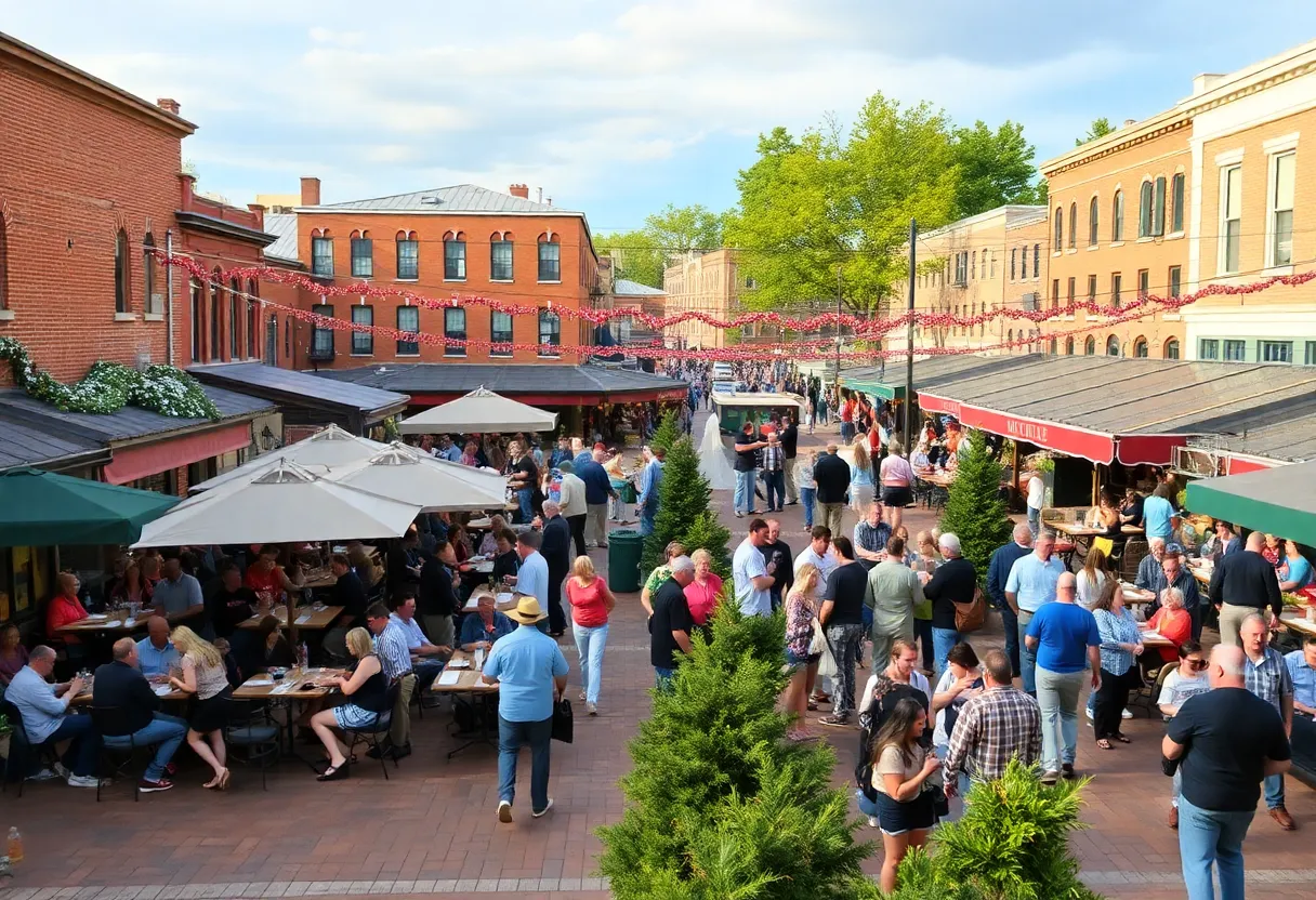 Local businesses in Market Square, Knoxville amidst safety measures