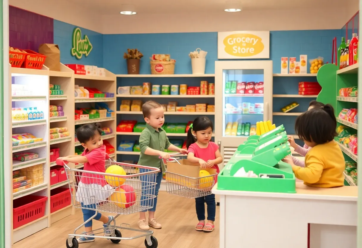Interactive mini grocery store for children at Muse Knoxville.