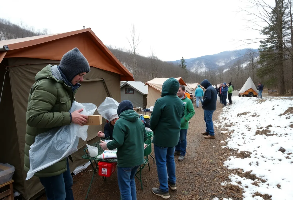 Volunteers winterizing campers for hurricane victims in East Tennessee