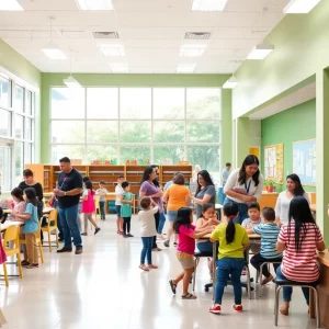 Centro Hispano community center with families participating in activities