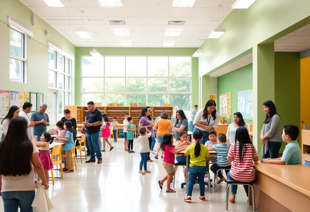 Centro Hispano community center with families participating in activities