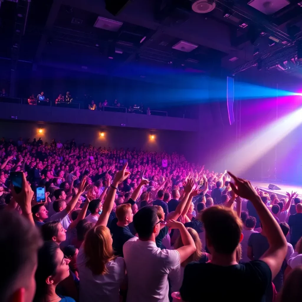 Crowd enjoying Chris Janson concert at Knoxville Civic Auditorium