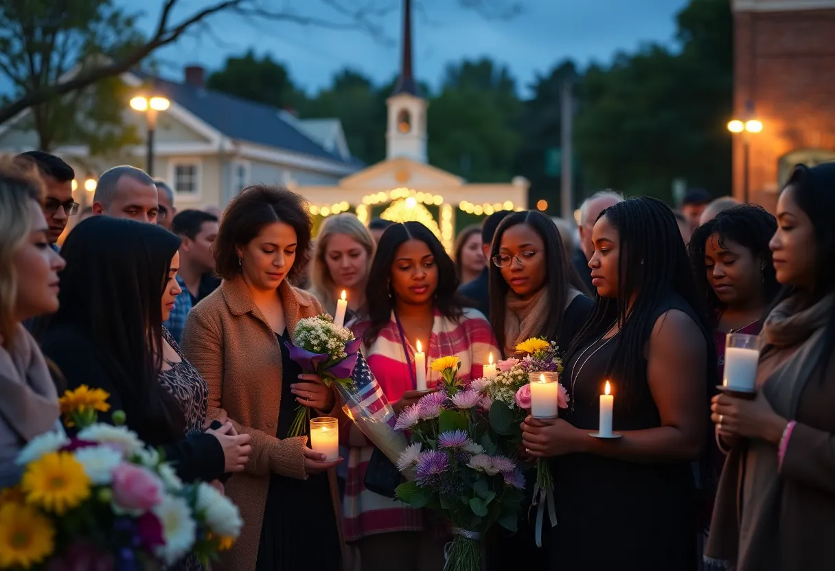 Community gathering in memory of Rhys Claiborne