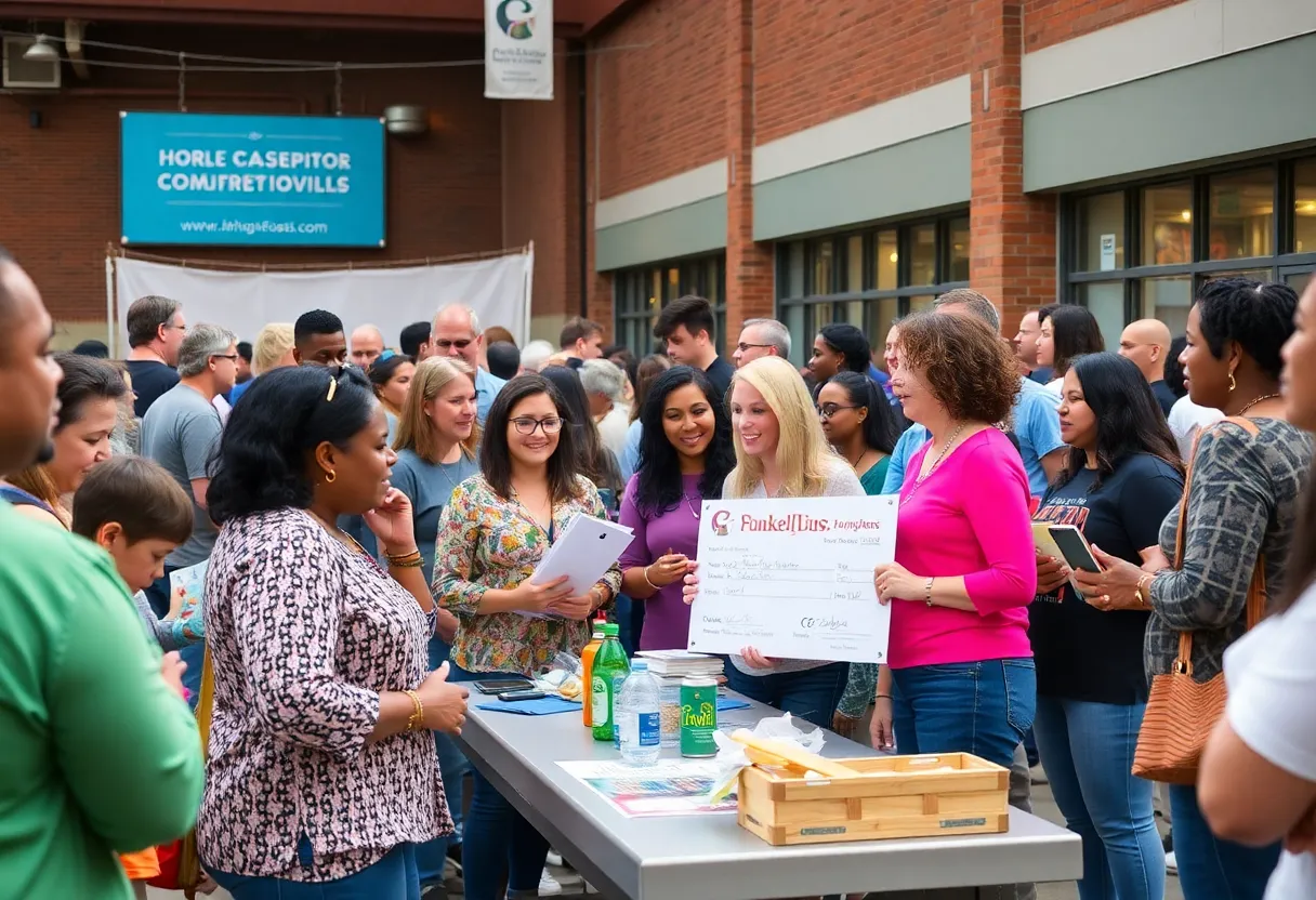 Community members in East Knoxville celebrate grant funding success.