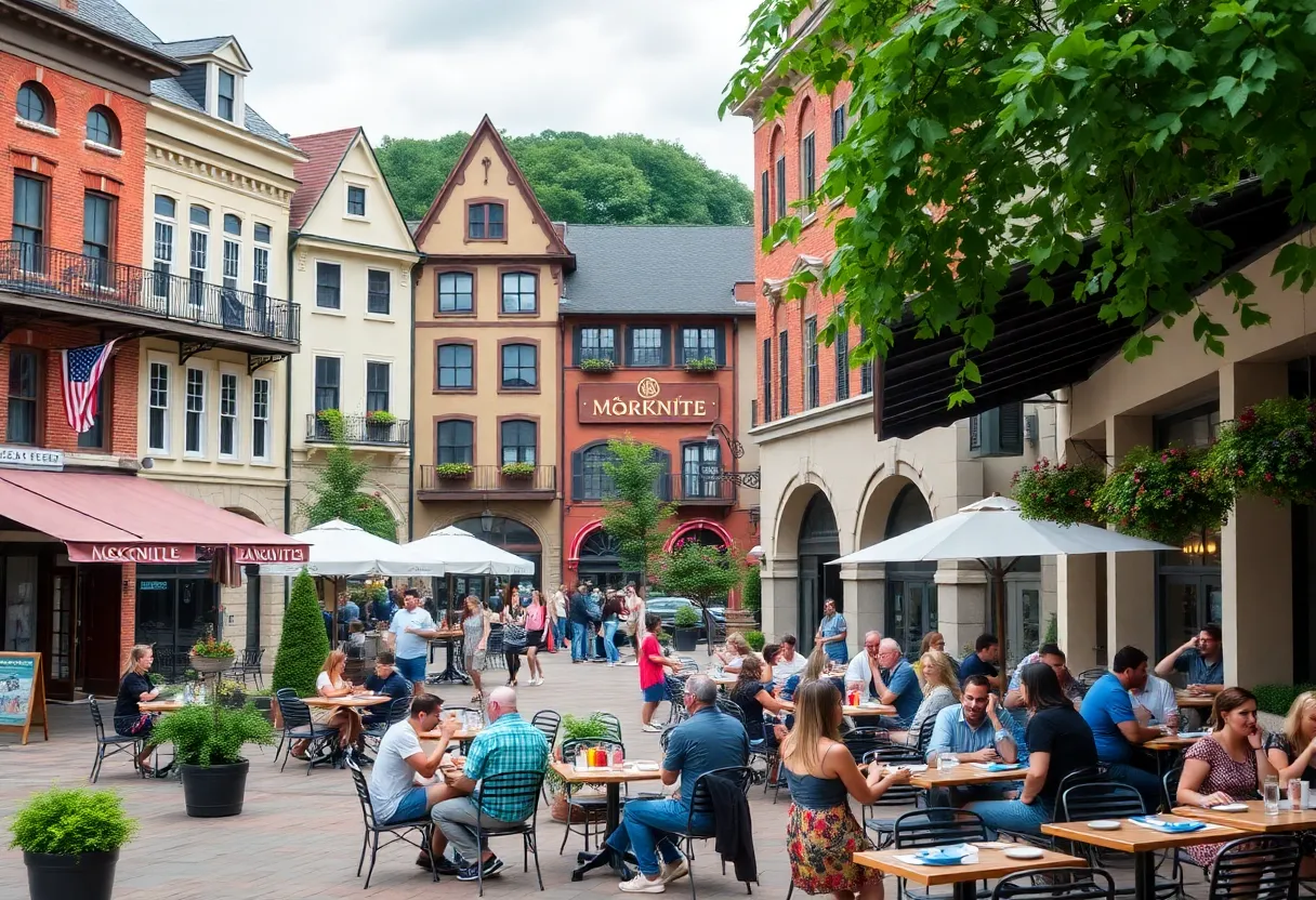 A vibrant outdoor market in Knoxville reflecting European charm.