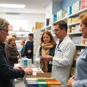 Busy pharmacy in Knoxville during flu season