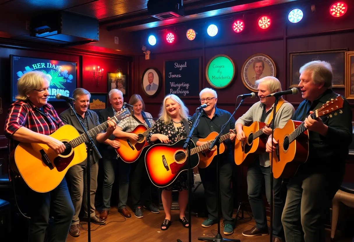 Local musicians performing in tribute to Jonathan Keeney at Preservation Pub