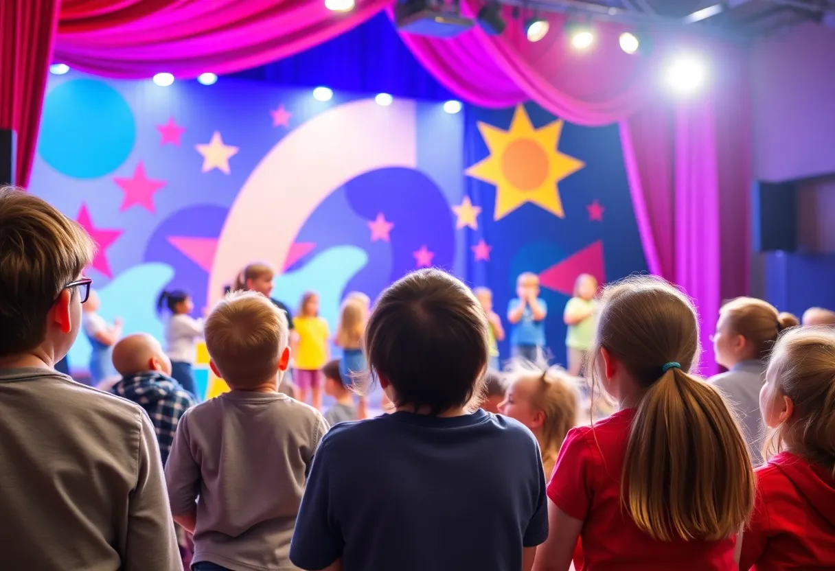 Children performing on stage at the new Knoxville Children's Theatre venue.