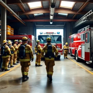 Firefighters at Knoxville Fire Department preparing for response