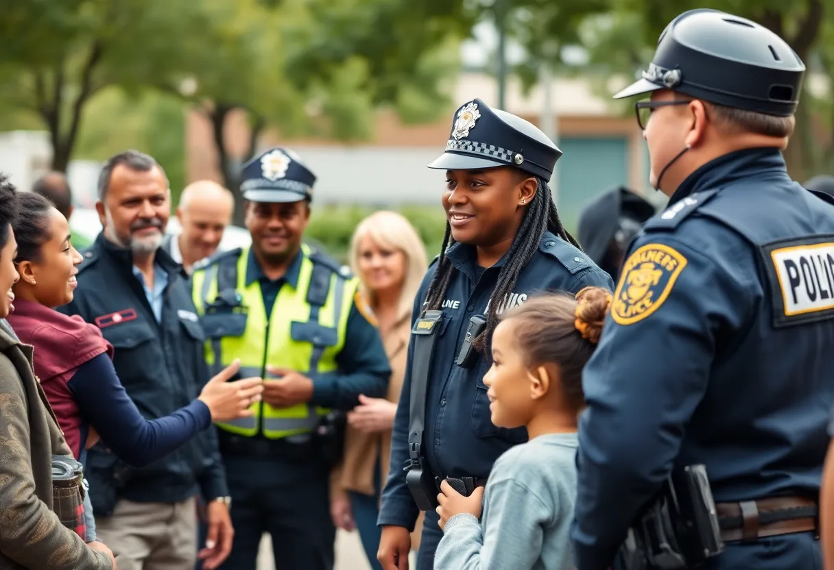 Knoxville police officers engaging with community members