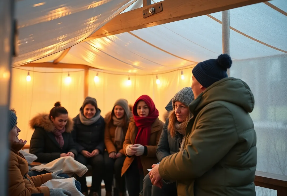 Inclusive warming shelter in Knoxville providing support to individuals experiencing homelessness.