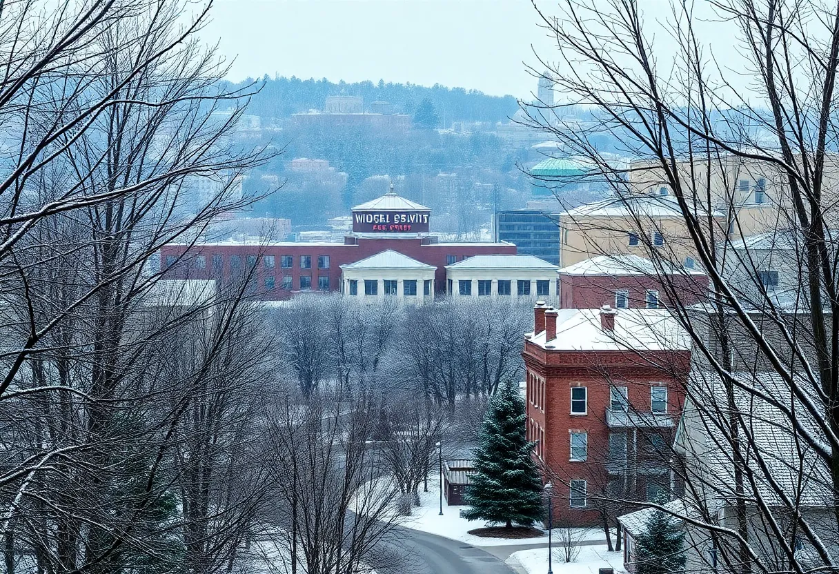 Snow-covered landscape in Knoxville, Tennessee