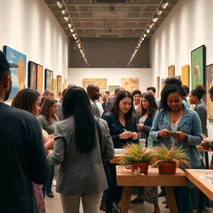 A community art event at the Knoxville Museum of Art with diverse participants