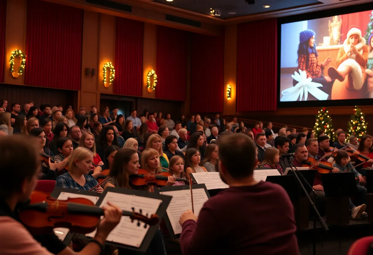 Audience watching Knoxville Symphony Orchestra perform Home Alone live score