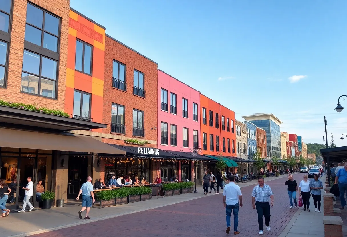Artist's impression of the Lone Tree Pass development featuring restaurants and retail in Knoxville