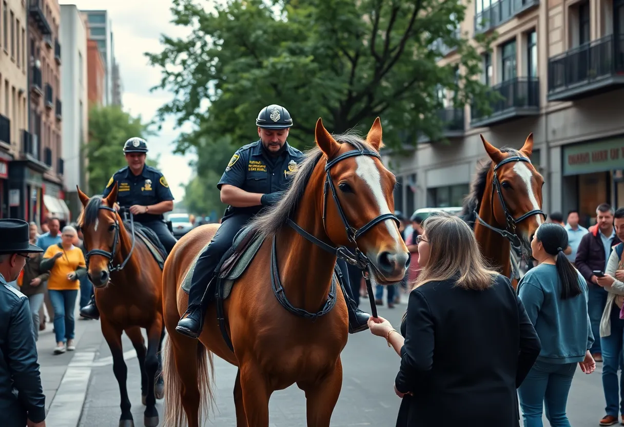 Police officers on horseback in Knoxville streets