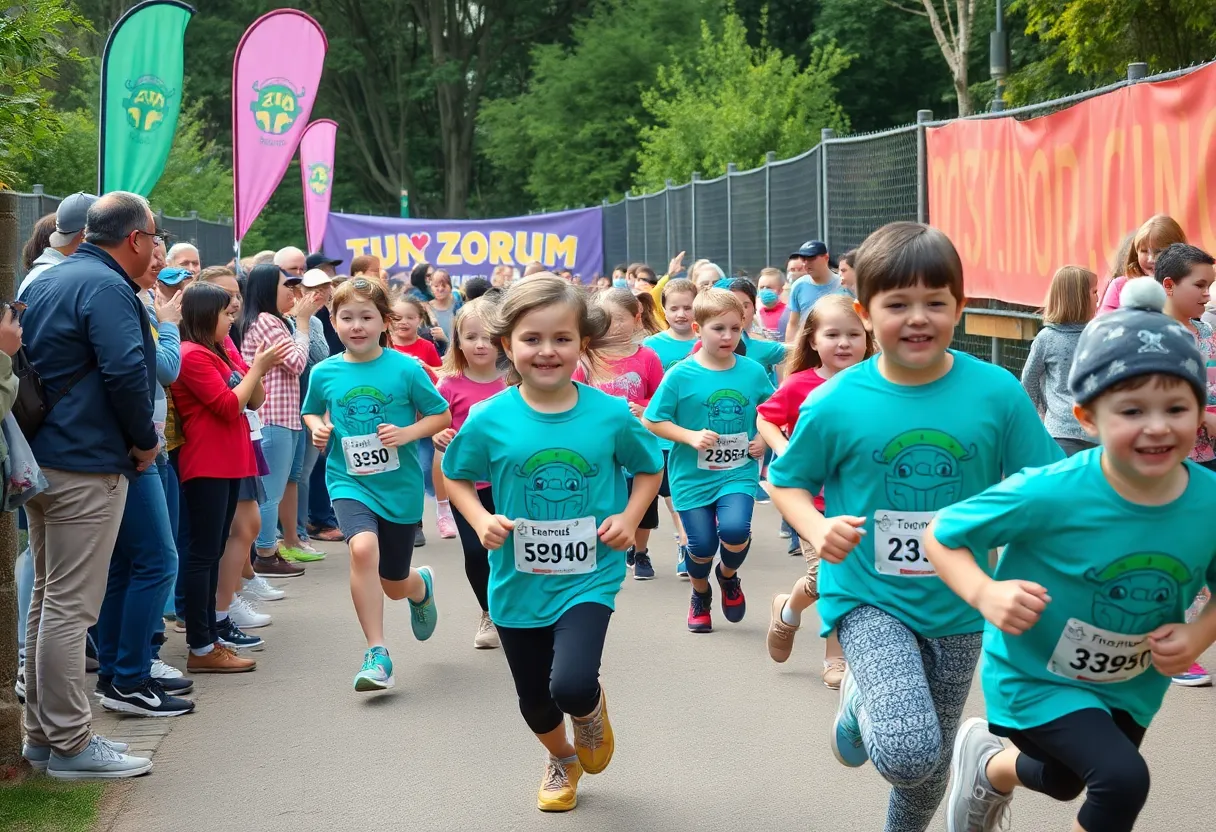 Children running at the Covenant Health Kids Run event in Knoxville.