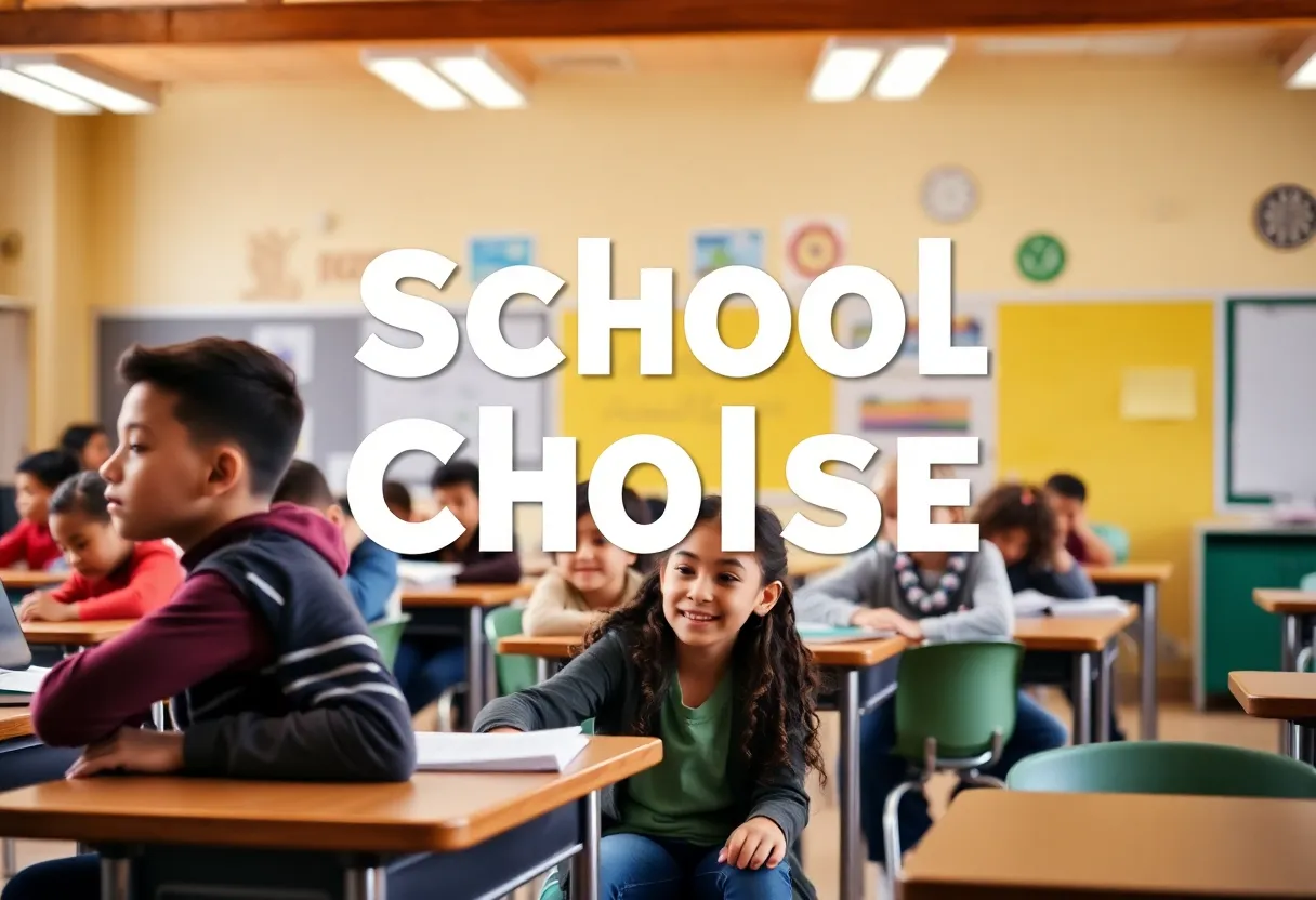 Diverse students in a classroom representing school choice
