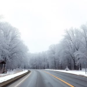 Snow-covered landscape in Tennessee during winter