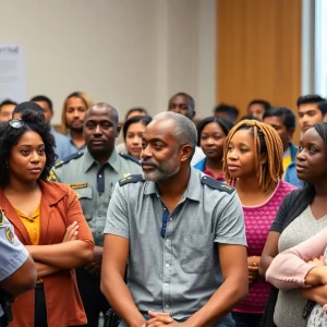 Residents discussing policing and community safety