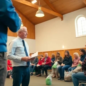 Residents engaged in a community meeting focusing on litter prevention.