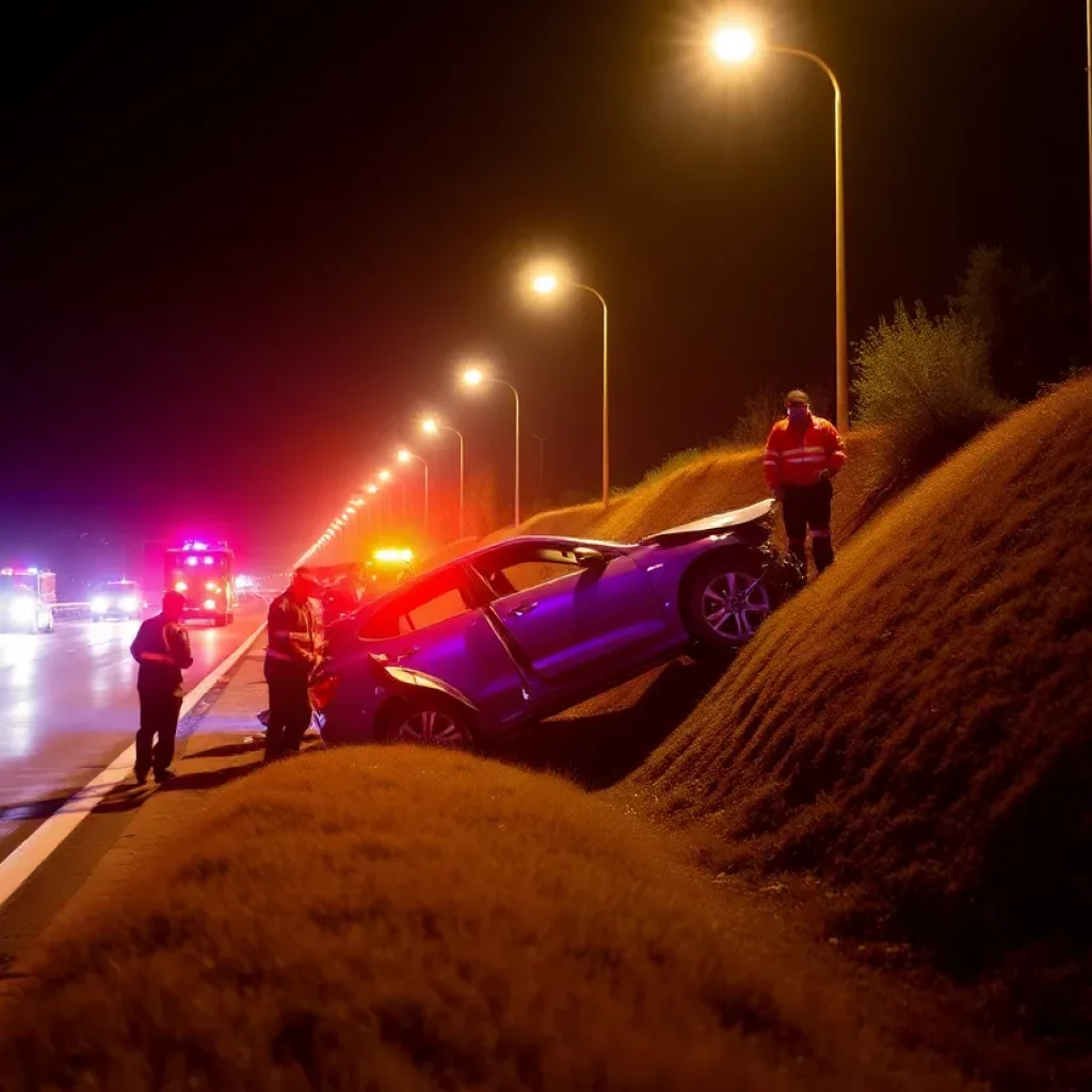 Emergency responders at the scene of a crash on I-275