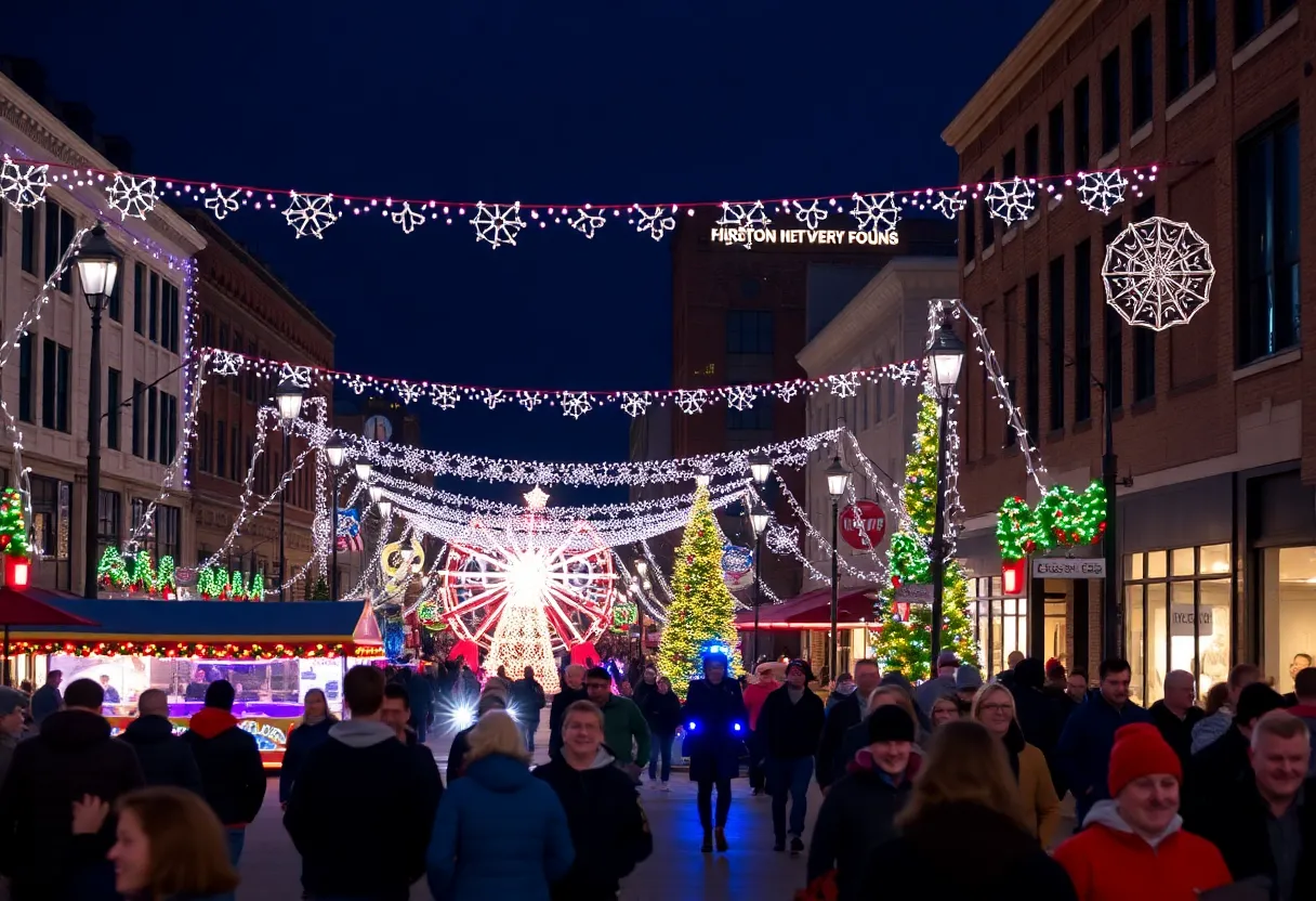 Holiday events in Knoxville with lights and ice skating