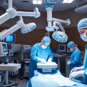 Surgeons using robotics for knee replacement surgery