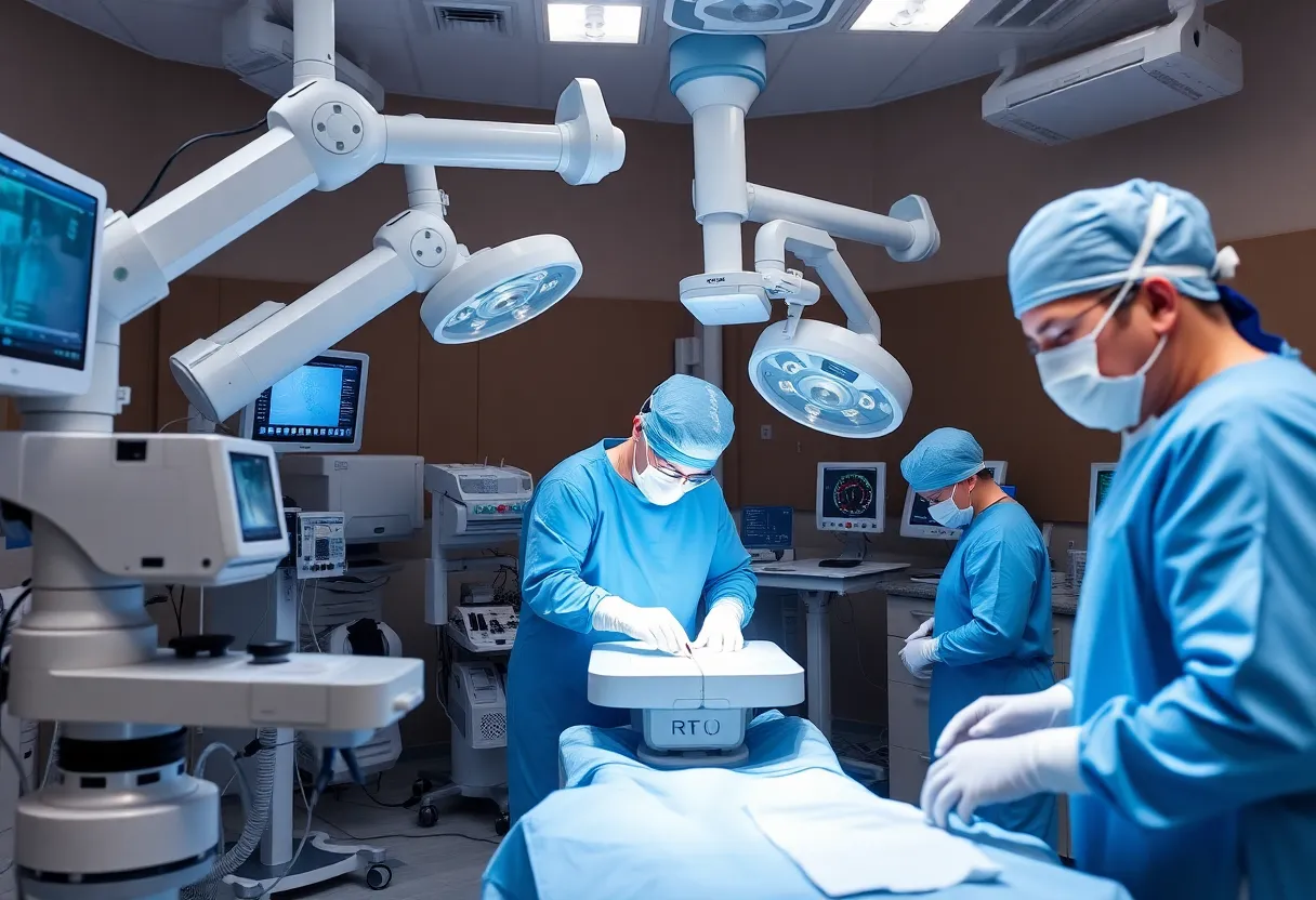 Surgeons using robotics for knee replacement surgery